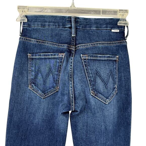 MOTHER High Waisted Looker Jeans 24 Until Next Time Stretch Dark Wash Blue Denim - Picture 9 of 14